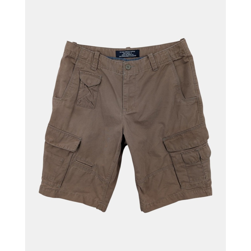 Old Navy Surplus Cargo Shorts Men's 32 Brown Utility Multi Pocket 11"‎ Inseam